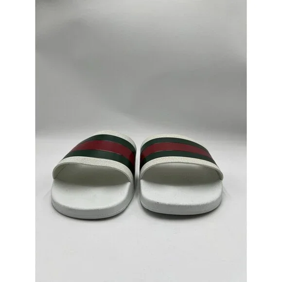 Men’s Gucci Pursuit Web White rubber slides Size 11